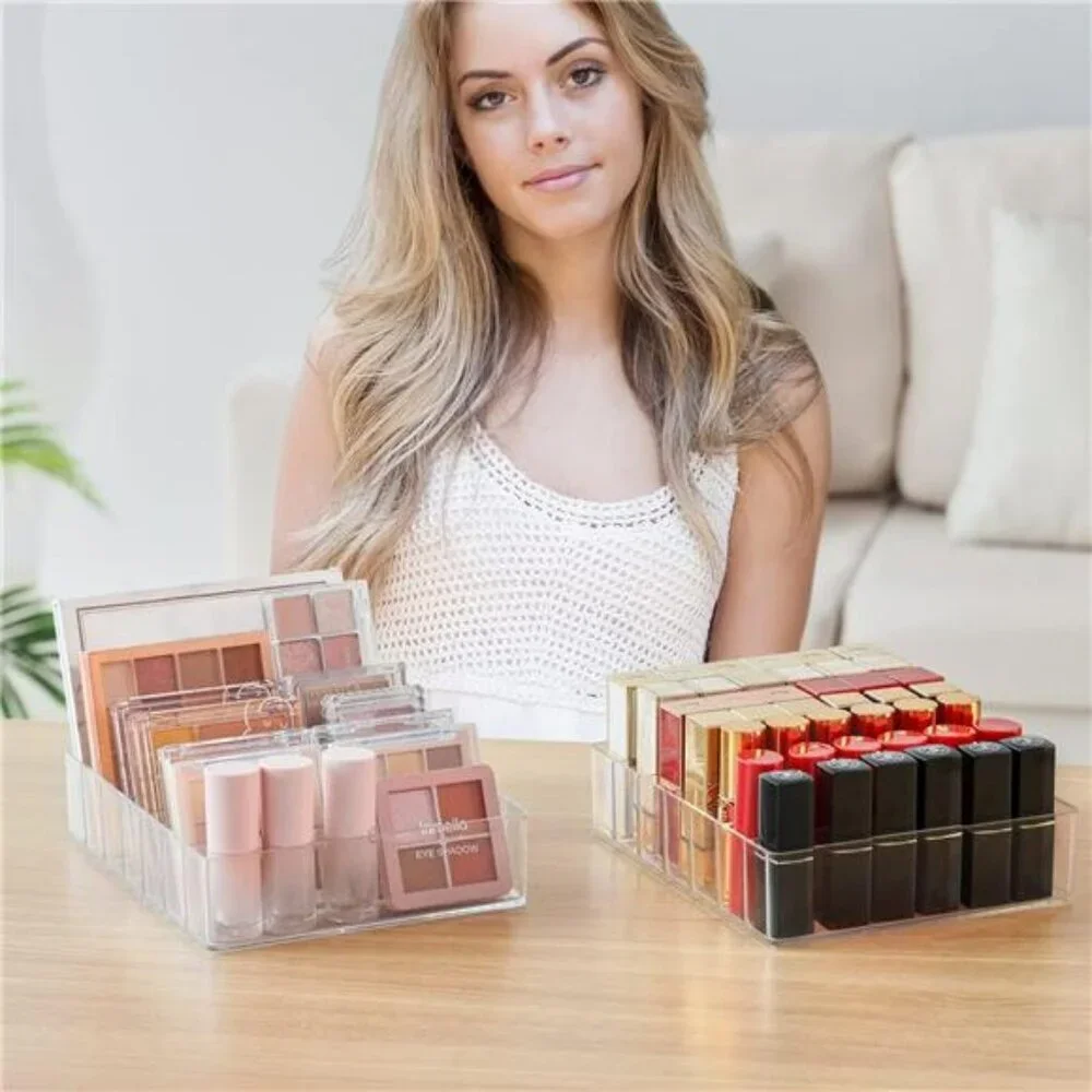 Clear Acrylic Makeup Organizer Eyeshadow Lipstick Holder Vanity Storage